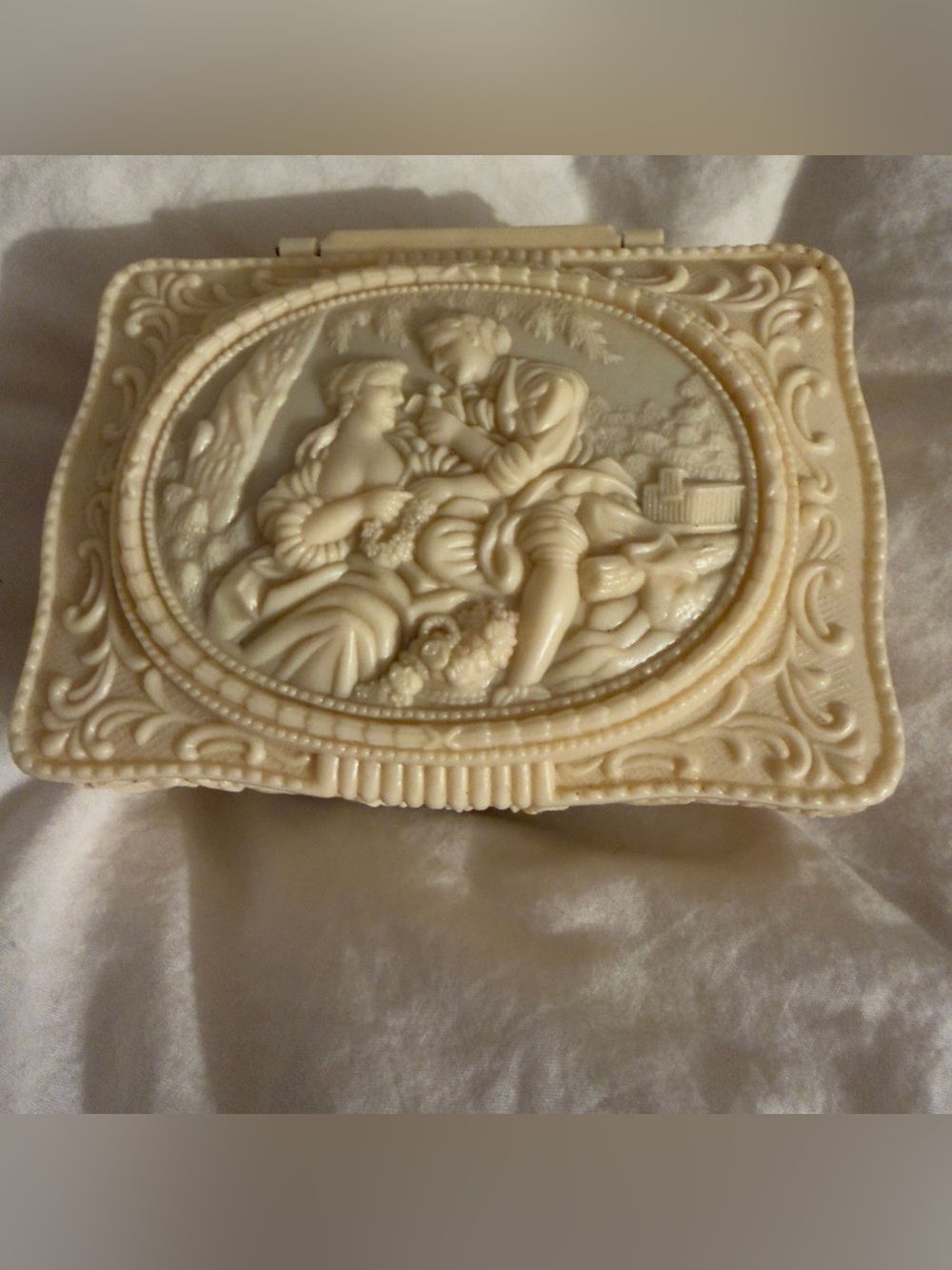 Vintage Celluloid Art Deco Jewlery Trinket Casket Box Germany